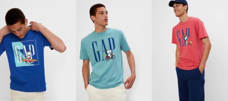 「Gap×SNOOPYコラボコレクション」発売！スヌーピー＆ウッドストックが夏のアクティビティを楽しむデザイン