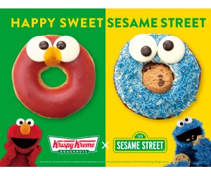 「セサミストリート」×「クリスピー・クリーム・ドーナツ」コラボ！エルモ＆クッキーモンスターがドーナツに変身
