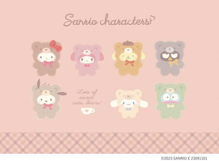 サンリオキャラクターズがラテカラーのクマの姿に♡郵便局に通帳ケースなどグッズが登場！
