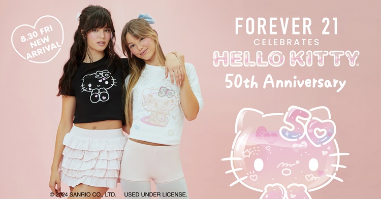 「ハローキティ50周年」×「FOREVER 21」本国のコラボレーションアイテムが日本上陸！