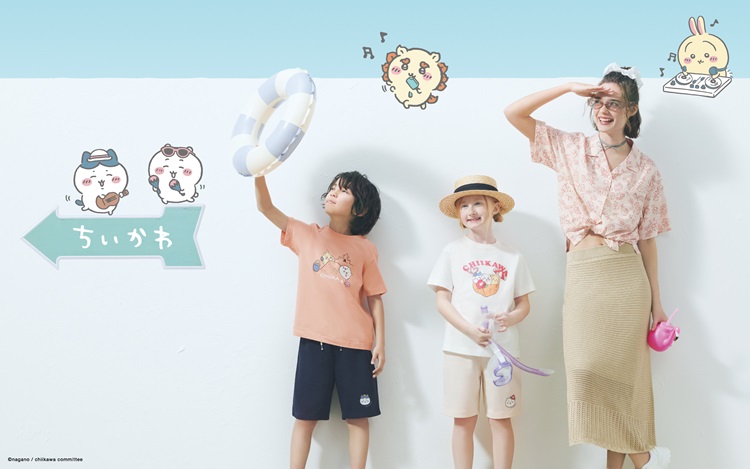 「ちいかわ」×「ジーユー」コラボアイテム第4弾が登場!「ちいかわたちの夏休み」がテーマ