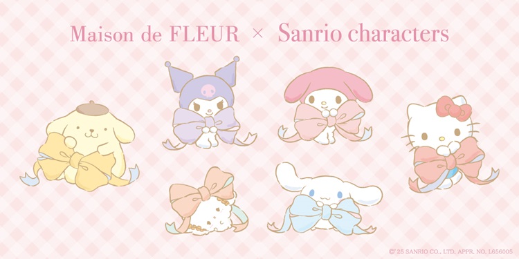 サンリオの6キャラクターがMaison de FLEURに大集合!リボンを抱えた姿がかわいい♡