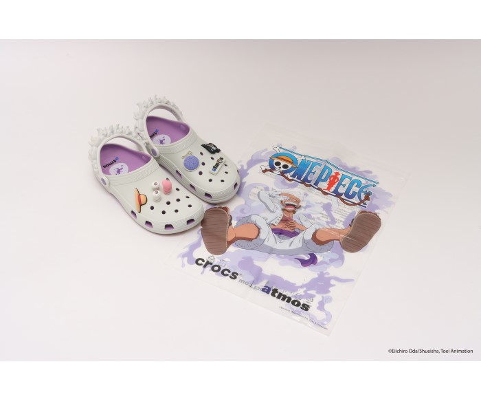 ONE PIECE×atmos×Crocsのトリプルコラボが実現!ギア5のルフィが足元に宿る限定クロッグが登場