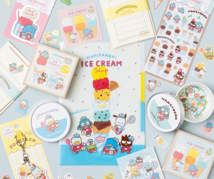 「はぴだんぶい×古川紙工 アイスクリームショップ」シリーズの文具がロフト限定で登場中!