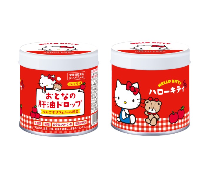 ハローキティと肝油ドロップがコラボ！レトロ可愛いパッケージのりんご味ドロップが発売