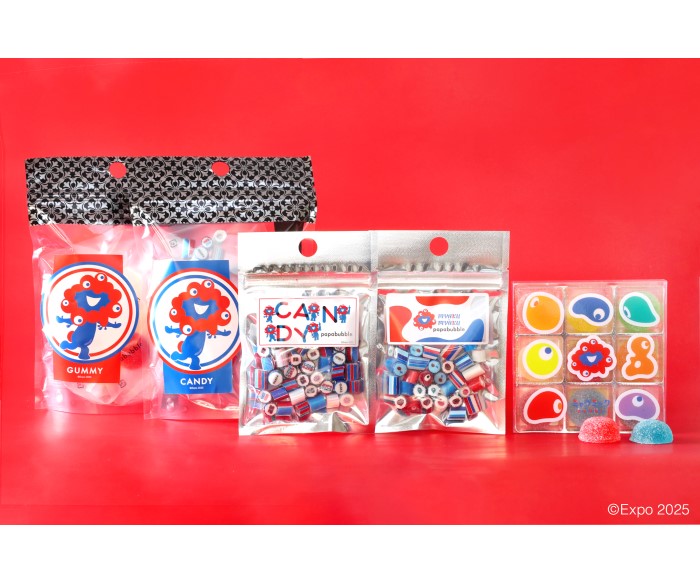 「ミャクミャク」×「PAPABUBBLE」コラボキャンディやグミが全国店舗と公式サイトで発売！