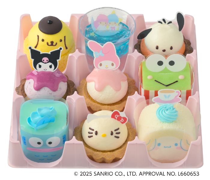 ＜サンリオキャラクターズ＞スイーツコレクション（9個入）<br>価格：3,300円（税込3,564円）<br>販売：8月29日（金）～9月30日（火）頃