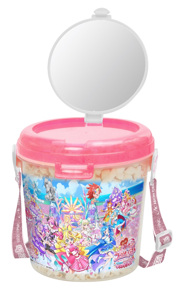 ＜イオンシネマ限定＞「プリキュア ポップコーンバケット」<br>1,000円（税込）<br>ポップコーン Sサイズ含む<br>ポップコーンは塩 orバターしょうゆから選べます<br>©2025 映画キミとアイドルプリキュア♪製作委員会