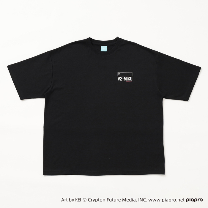 初音ミク　シルエットバックプリントＴシャツ<br>クロ