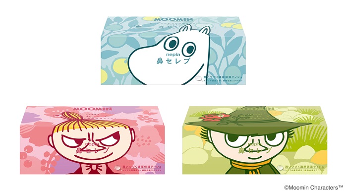 ネピア 鼻セレブティシュ　コンビニ限定 ムーミンコラボパッケージ<br>発売日：2025年10月上旬より順次（数量限定発売）<br>規格：400枚（200組）<br>販売エリア：セブンイレブン、ローソン、ミニストップの一部店舗