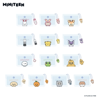 MINITEEN PVC TRANSPARENT STORAGE POUCH（PVCクリアポーチ）<br>PVC: W115×H83mm / 本体: W92×H58mm / キーホルダー: W19×H22mm / ￥1,950