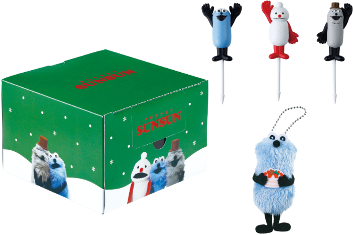 パペットスンスン　クリスマスチョコケーキ（オリジナルマスコット付き）<br>価格：4,800円（税込5,184円）<br>サイズ：直径12センチ、高さ4.5センチ<br>4号サイズ相当：2～3人向け<br>セブン‐イレブン限定商品<br>※数量限定商品です