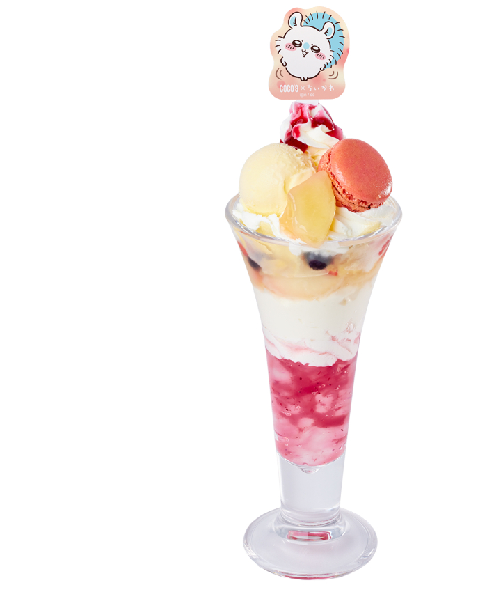 モモンガのピーチパフェ<br>1,190円（税込1,309円）<br>※ひとりにつき1食までの購入となります。