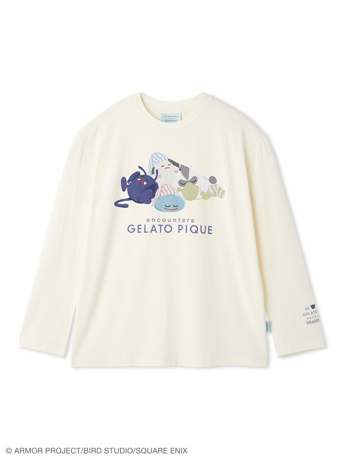 【ドラゴンクエスト】【レディース】スリーピングモンスターワンポイントロンT　￥6,490<br>カラー：クリーム<br>サイズ：フリー