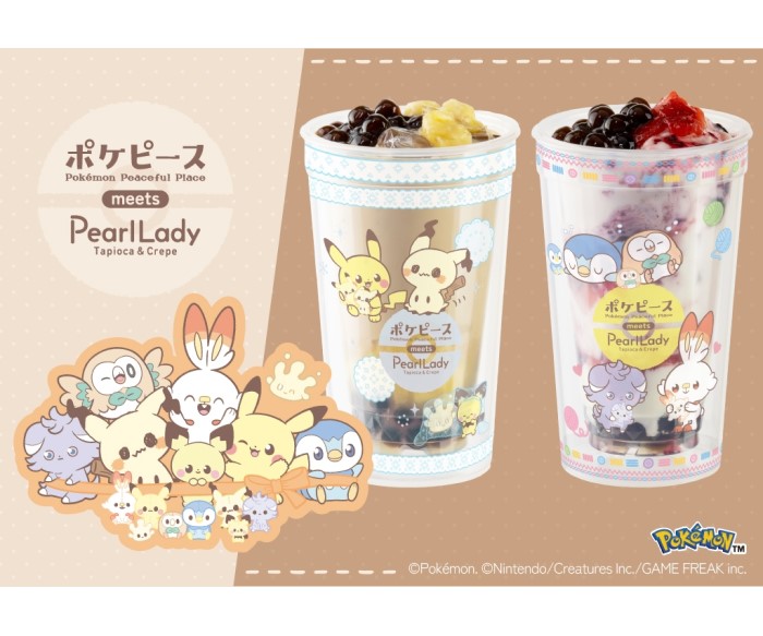 ポケピースのなかまたちがパールレディに登場!ストロータグ風ステッカー付きドリンクが発売