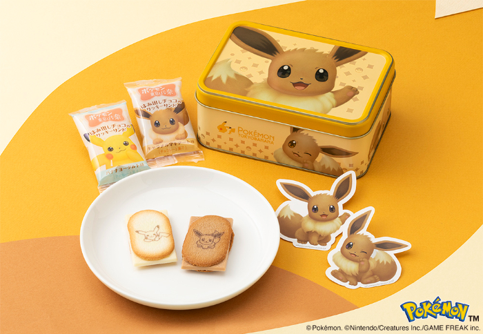 ポケモン東京ばな奈 はみ出しチョコのクッキーサンド スペシャル缶(イーブイ)<br>【価格】12枚入 1,998円(本体価格1,850円)