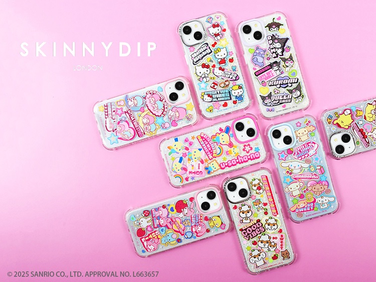 「サンリオキャラクターズ」×「SKINNYDIP LONDON」平成Y2Kデザインのモバイルアクセサリーが登場！