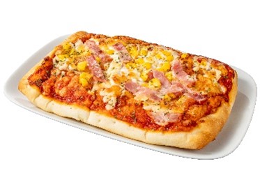 あふれたピザパン<br>価格：318円（税込343.44円）<br>熱量：1食あたり470kcal