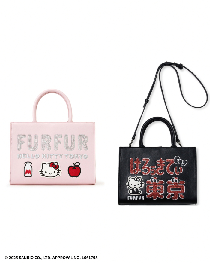 HELLO KITTYスクエアバッグ<br>価格：￥17,600<br>カラー：PNK,BLK