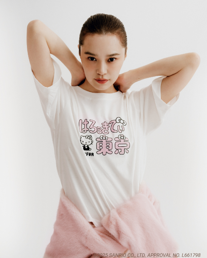 【渋谷パルコ限定】HELLO KITTYはろぅきてぃ東京Tシャツ<br>価格：￥12,100<br>カラー：WHT,PNK,BLK<br>サイズ：F