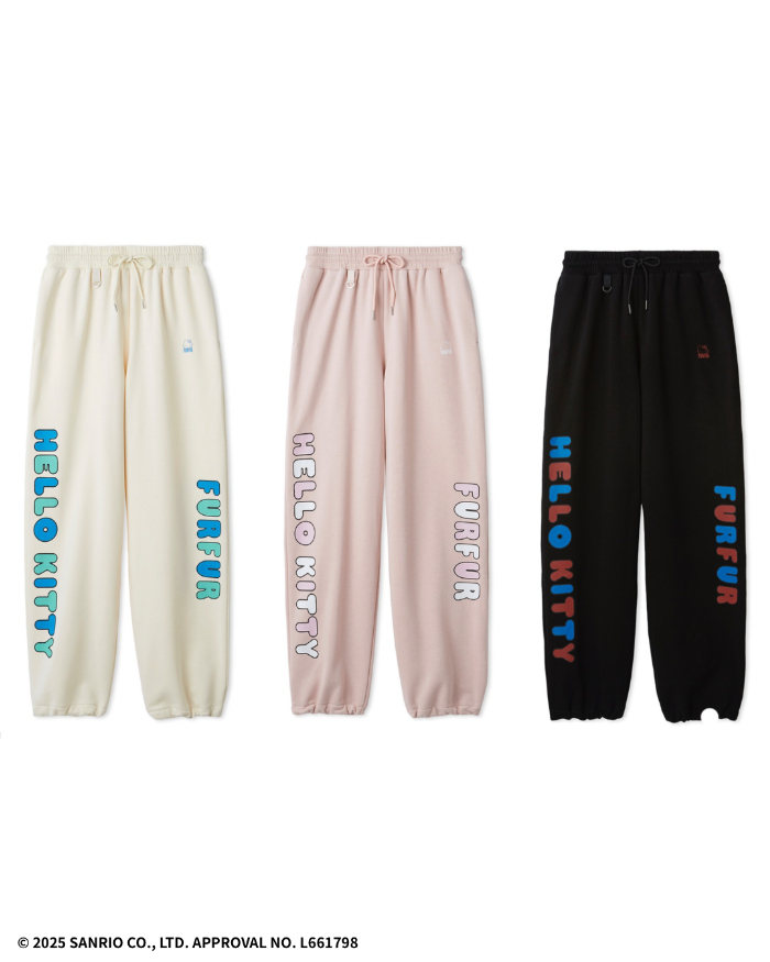 HELLO KITTYスウェットパンツ<br>価格：￥14,300<br>カラー：IVR,PNK,BLK<br>サイズ：F