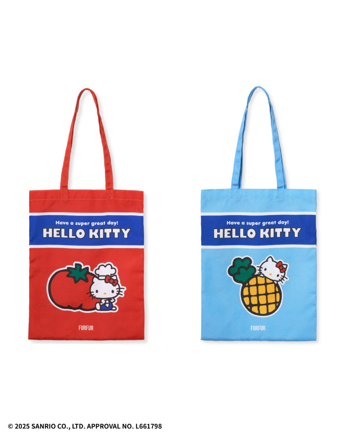 HELLO KITTYトートバッグ<br>価格：￥3,960<br>カラー：RED,BLU