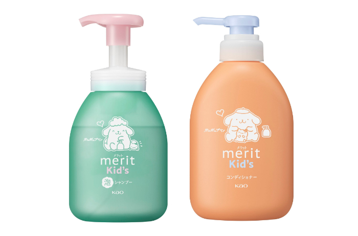 メリットキッズ　泡で出てくるシャンプー＆コンディショナーペアセット ポムポムプリン限定デザイン