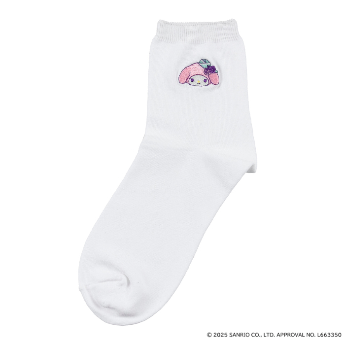 ワンポイント刺繍クルーソックス<br>価格：2,080円（税込）　サイズ：22.5～24.5㎝対応