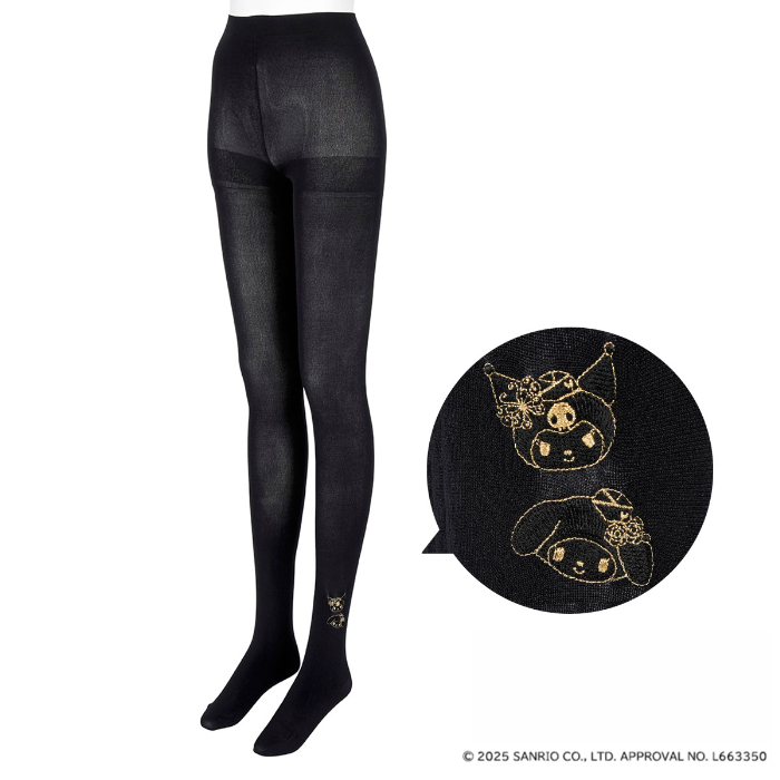 ワンポイント刺繍タイツ<br>価格：3,630円（税込）　サイズ：M～L／L～LL