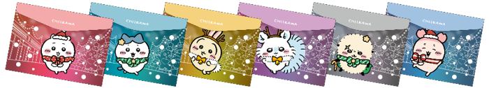 ちいかわオリジナルフラットケース<br>数量：1店舗につき全6種、各4枚、先着24枚　※好きなデザインを選べます