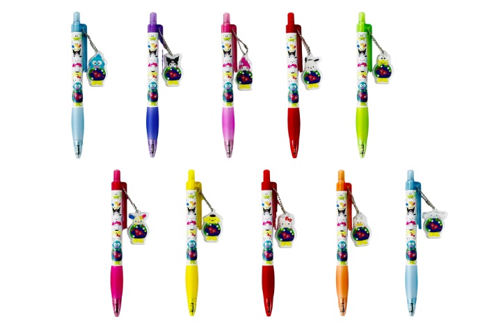 12月5日（金）～発売予定<br>EXPO2027 【サンリオキャラクターズ】<br>トゥンクトゥンク アクリルマスコット付ボールペン（全10種類）<br>価格：各880円（税込）