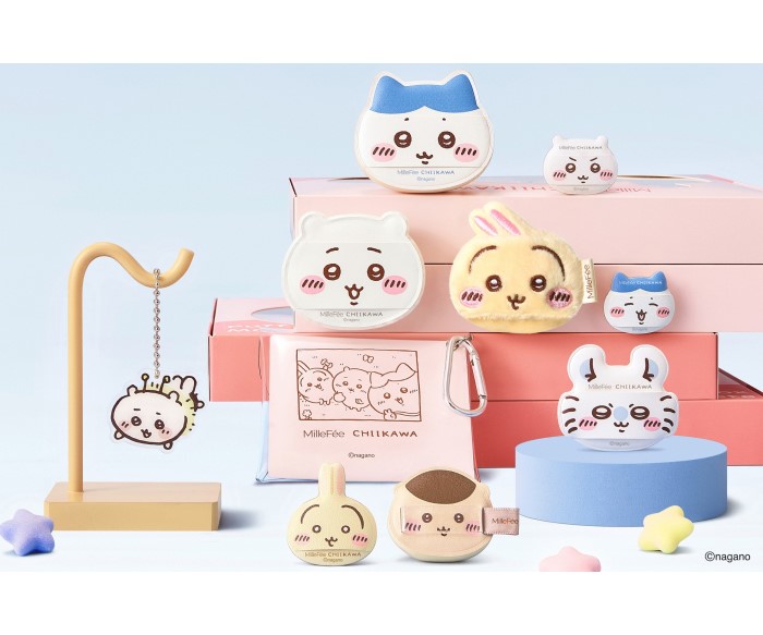 ちいかわのメイクパフが「ミルフィー」から新登場！チャーム付きパフケースがセットに