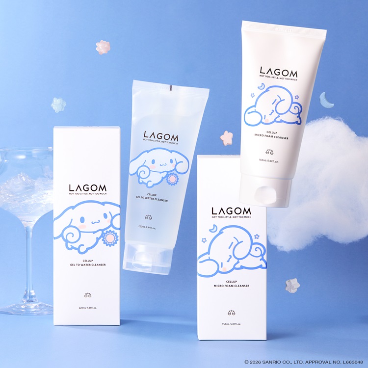 「シナモロール」コラボパッケージの「ラゴム」洗顔アイテムが登場！