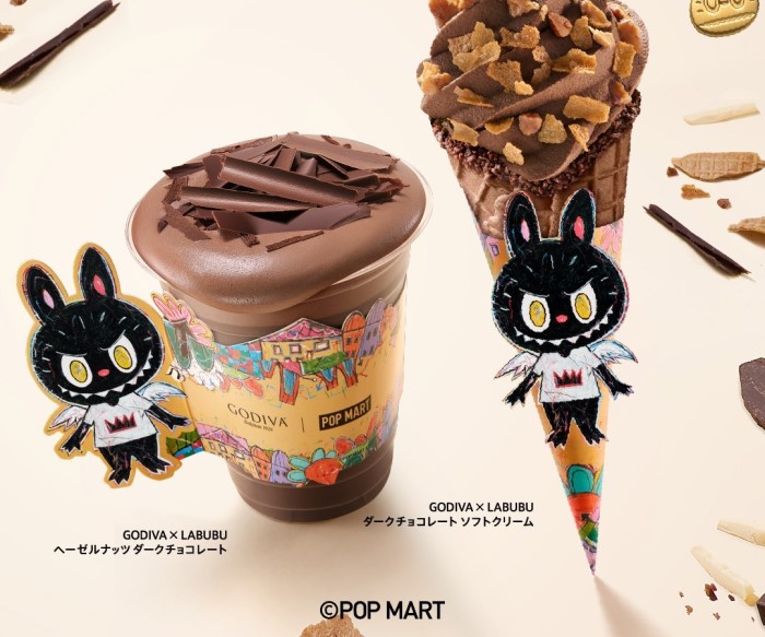 LABUBUがゴディバのチョコレートやドリンク、ソフトクリームに登場！