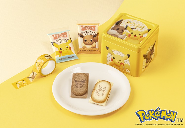 【ポケモン東京ばな奈】大人気のクッキーサンドがピカチュウ＆イーブイ缶に！マスキングテープも入ったスペシャル缶